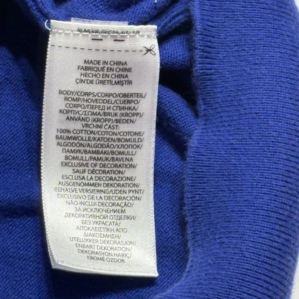 Polo Ralph Lauren Sweater Mens Large Blue Pima Cotton Crewneck Pullover Red Pony